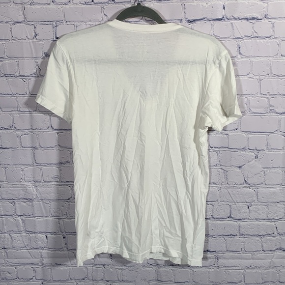 Polo Ralph Lauren Mens V-Neck Short Sleeve Shirt White Size S Minimalist Preppy - Picture 5 of 5